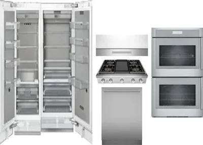 6 Piece Package Includes Refrigerator, Freezer, Cooktop, Wall Oven, Hood And Dishwasher