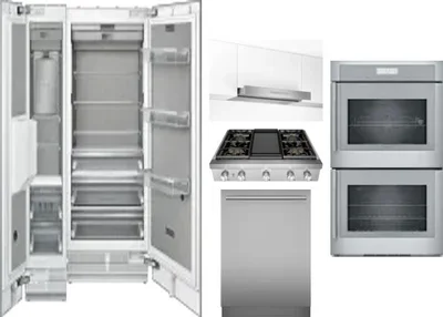 6 Piece Package Includes Refrigerator, Freezer, Cooktop, Wall Oven, Hood And Dishwasher
