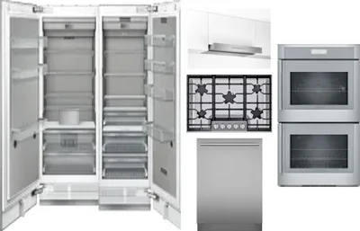 6 Piece Package Includes Refrigerator, Freezer, Cooktop, Wall Oven, Hood And Dishwasher