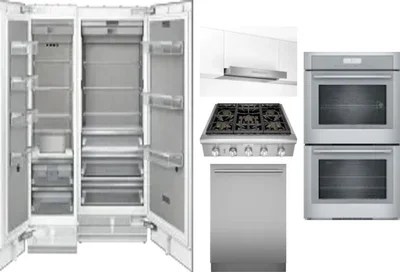 6 Piece Package Includes Refrigerator, Freezer, Cooktop, Wall Oven, Hood And Dishwasher