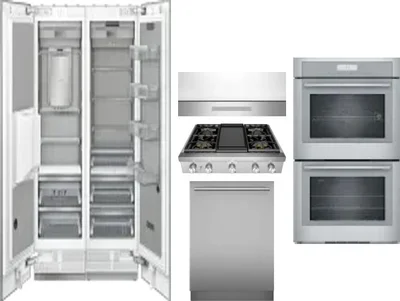 6 Piece Package Includes Refrigerator, Freezer, Cooktop, Wall Oven, Hood And Dishwasher