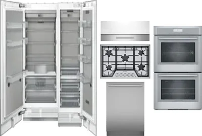 6 Piece Package Includes Refrigerator, Freezer, Cooktop, Wall Oven, Hood And Dishwasher