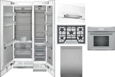 6 Piece Package Includes Refrigerator, Freezer, Cooktop, Wall Oven, Hood And Dishwasher