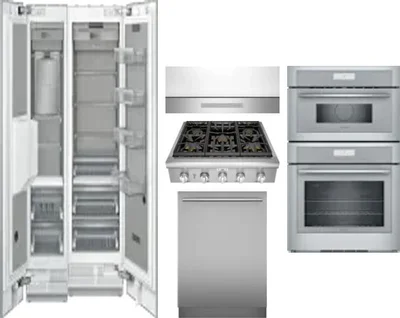 6 Piece Package Includes Refrigerator, Freezer, Cooktop, Wall Oven, Hood And Dishwasher