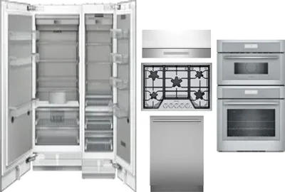 6 Piece Package Includes Refrigerator, Freezer, Cooktop, Wall Oven, Hood And Dishwasher
