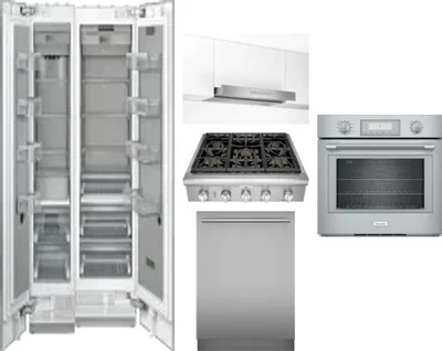 6 Piece Package Includes Refrigerator, Freezer, Cooktop, Wall Oven, Hood And Dishwasher