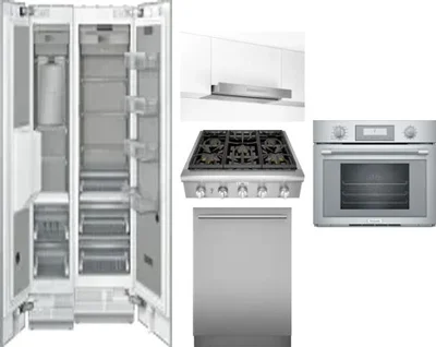 6 Piece Package Includes Refrigerator, Freezer, Cooktop, Wall Oven, Hood And Dishwasher