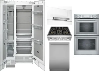 6 Piece Package Includes Refrigerator, Freezer, Cooktop, Wall Oven, Hood And Dishwasher