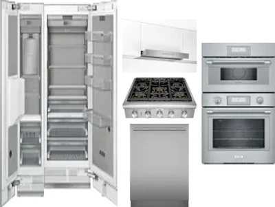 6 Piece Package Includes Refrigerator, Freezer, Cooktop, Wall Oven, Hood And Dishwasher