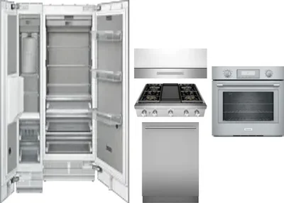 6 Piece Package Includes Refrigerator, Freezer, Cooktop, Wall Oven, Hood And Dishwasher