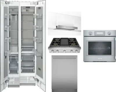 6 Piece Package Includes Refrigerator, Freezer, Cooktop, Wall Oven, Hood And Dishwasher