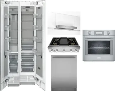 6 Piece Package Includes Refrigerator, Freezer, Cooktop, Wall Oven, Hood And Dishwasher