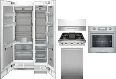 6 Piece Package Includes Refrigerator, Freezer, Cooktop, Wall Oven, Hood And Dishwasher