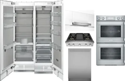 6 Piece Package Includes Refrigerator, Freezer, Cooktop, Wall Oven, Hood And Dishwasher