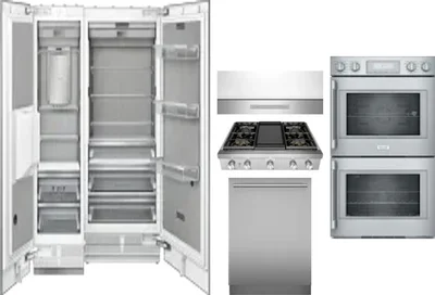 6 Piece Package Includes Refrigerator, Freezer, Cooktop, Wall Oven, Hood And Dishwasher