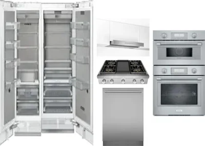 6 Piece Package Includes Refrigerator, Freezer, Cooktop, Wall Oven, Hood And Dishwasher