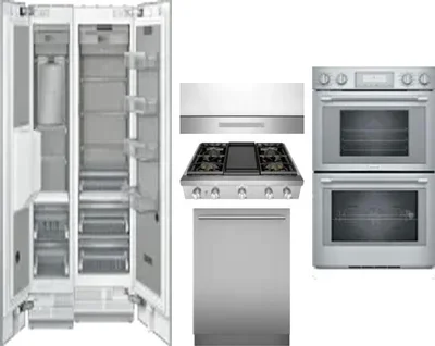 6 Piece Package Includes Refrigerator, Freezer, Cooktop, Wall Oven, Hood And Dishwasher