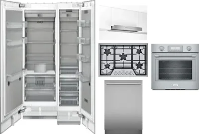 6 Piece Package Includes Refrigerator, Freezer, Cooktop, Wall Oven, Hood And Dishwasher