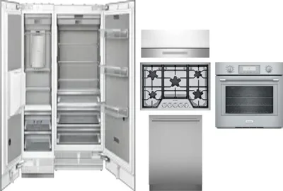6 Piece Package Includes Refrigerator, Freezer, Cooktop, Wall Oven, Hood And Dishwasher