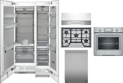6 Piece Package Includes Refrigerator, Freezer, Cooktop, Wall Oven, Hood And Dishwasher