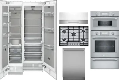 6 Piece Package Includes Refrigerator, Freezer, Cooktop, Wall Oven, Hood And Dishwasher