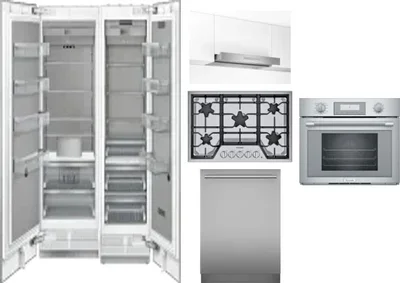 6 Piece Package Includes Refrigerator, Freezer, Cooktop, Wall Oven, Hood And Dishwasher