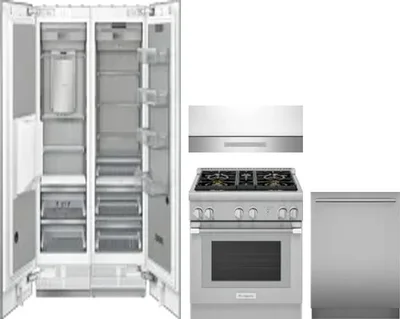 5 Piece Package Includes Refrigerator, Freezer, Range, Hood And Dishwasher