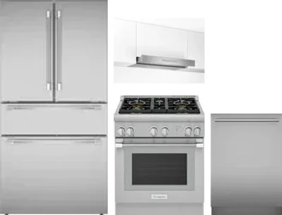 4 Piece Package Includes Refrigerator, Range, Hood And Dishwasher