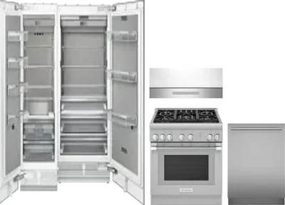 5 Piece Package Includes Refrigerator, Freezer, Range, Hood And Dishwasher