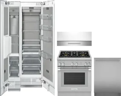 5 Piece Package Includes Refrigerator, Freezer, Range, Hood And Dishwasher