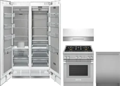 5 Piece Package Includes Refrigerator, Freezer, Range, Hood And Dishwasher