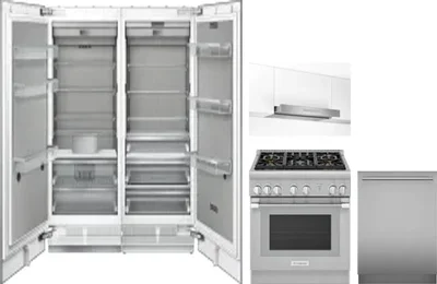 5 Piece Package Includes Refrigerator, Freezer, Range, Hood And Dishwasher
