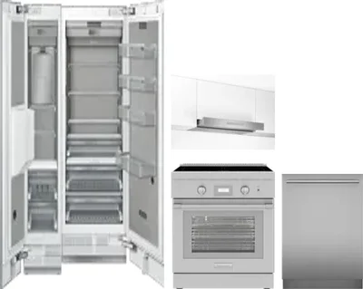 5 Piece Package Includes Refrigerator, Freezer, Range, Hood And Dishwasher