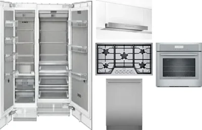 6 Piece Package Includes Refrigerator, Freezer, Cooktop, Wall Oven, Hood And Dishwasher