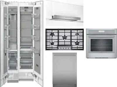 6 Piece Package Includes Refrigerator, Freezer, Cooktop, Wall Oven, Hood And Dishwasher
