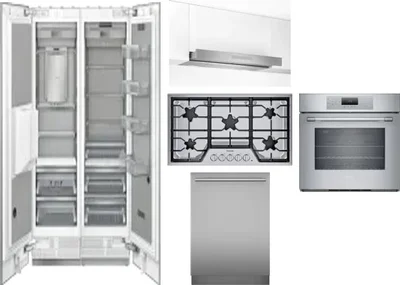 6 Piece Package Includes Refrigerator, Freezer, Cooktop, Wall Oven, Hood And Dishwasher