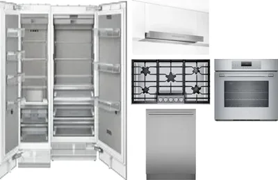 6 Piece Package Includes Refrigerator, Freezer, Cooktop, Wall Oven, Hood And Dishwasher