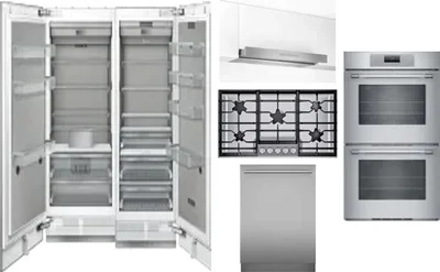 6 Piece Package Includes Refrigerator, Freezer, Cooktop, Wall Oven, Hood And Dishwasher