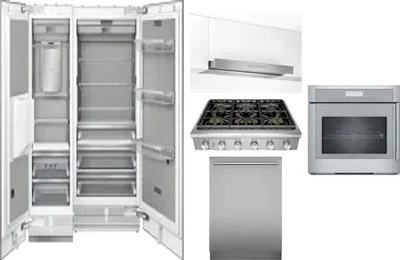 6 Piece Package Includes Refrigerator, Freezer, Cooktop, Wall Oven, Hood And Dishwasher