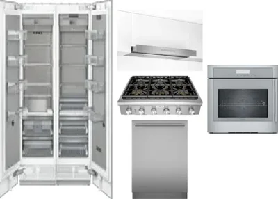 6 Piece Package Includes Refrigerator, Freezer, Cooktop, Wall Oven, Hood And Dishwasher