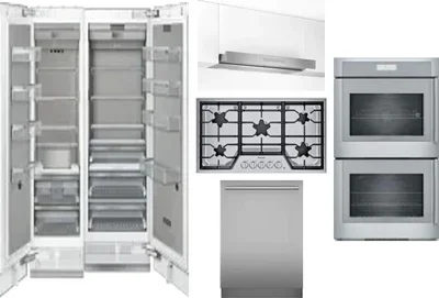 6 Piece Package Includes Refrigerator, Freezer, Cooktop, Wall Oven, Hood And Dishwasher