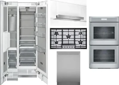 6 Piece Package Includes Refrigerator, Freezer, Cooktop, Wall Oven, Hood And Dishwasher