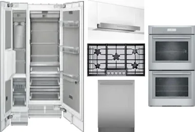 6 Piece Package Includes Refrigerator, Freezer, Cooktop, Wall Oven, Hood And Dishwasher