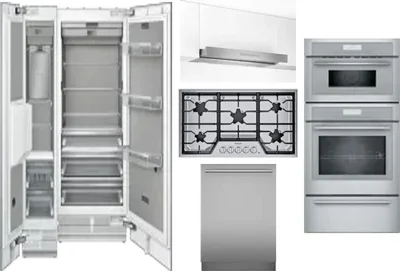 6 Piece Package Includes Refrigerator, Freezer, Cooktop, Wall Oven, Hood And Dishwasher