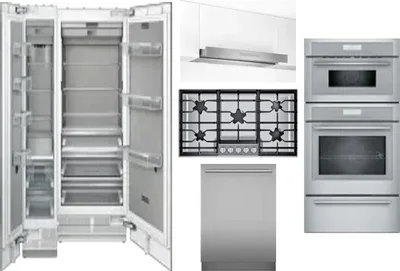 6 Piece Package Includes Refrigerator, Freezer, Cooktop, Wall Oven, Hood And Dishwasher