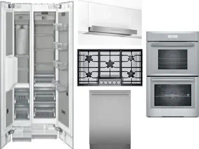 6 Piece Package Includes Refrigerator, Freezer, Cooktop, Wall Oven, Hood And Dishwasher