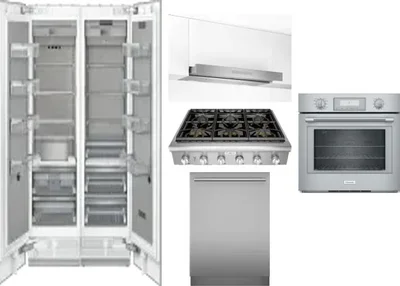 6 Piece Package Includes Refrigerator, Freezer, Cooktop, Wall Oven, Hood And Dishwasher