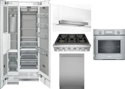 6 Piece Package Includes Refrigerator, Freezer, Cooktop, Wall Oven, Hood And Dishwasher