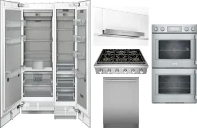 6 Piece Package Includes Refrigerator, Freezer, Cooktop, Wall Oven, Hood And Dishwasher