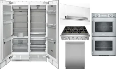 6 Piece Package Includes Refrigerator, Freezer, Cooktop, Wall Oven, Hood And Dishwasher